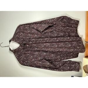 Bugatchi Classic Fit Men's Button Down Shirt Abstract Pattern Burgundy Size M
